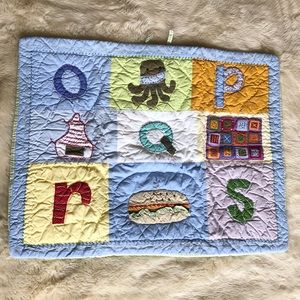 Pottery Barn pillow sham appliqué alphabet